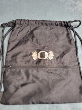 Vintage Logo Brand Oregon Ducks Black Drawstring Backpack with Logo
